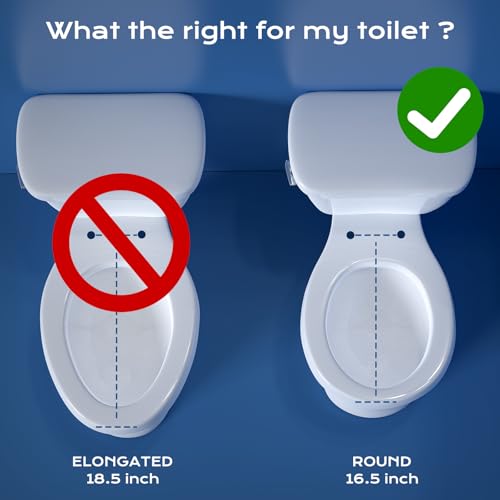 Clirass Round Bidet Toilet Seat with Quiet-Close, Non-Electric Bidet Mode with Dual Nozzles, Fit Round Toilet Seat, Adjustable Water Pressure with Brass inlet (Round)