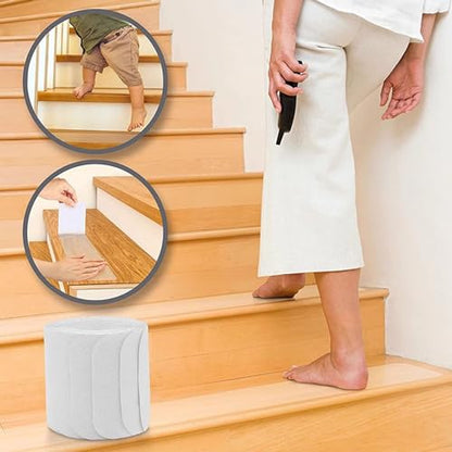 Stair Treads Non Slip, 15-Pack Pre-Cut Transparent Anti Slip Strips, Soft and Waterproof Tape for Floor, Bathtub, Bathroom, Safety for Elderly, Children, and Pets (Size : 10x81cm) - size: 10x81cm