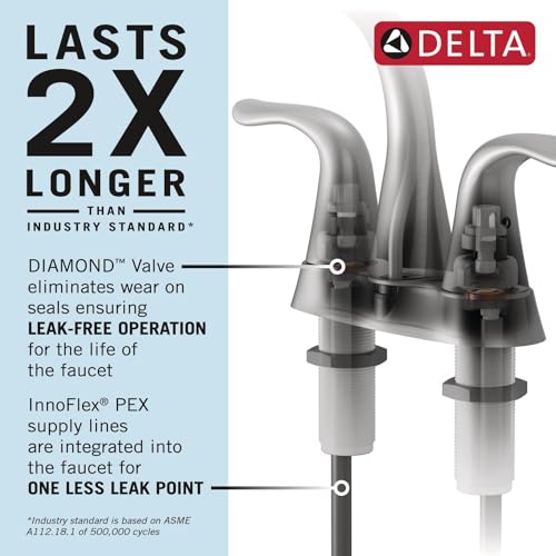 Delta Ashlyn Centerset Bathroom Faucet, Gold 3-Hole Bathroom Sink Faucet, Metal Push-Pop Drain Assembly, Champagne Bronze 2564-CZMPU-DST - color: Champagne Bronze