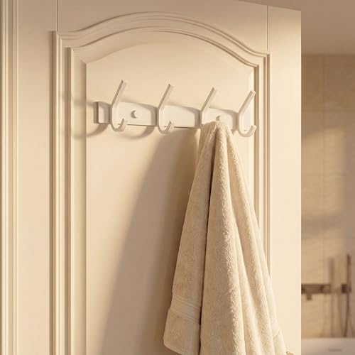 WEBI Coat Rack Wall Mounted,Coat Hooks Wall Mount,Coat Hanger Wall Hook Rack,4 Hooks for Hanging Coats,Hats,Jacket,Clothes,White - size: 4 Hooks