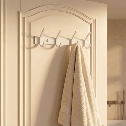 WEBI Coat Rack Wall Mounted,Coat Hooks Wall Mount,Coat Hanger Wall Hook Rack,4 Hooks for Hanging Coats,Hats,Jacket,Clothes,White - size: 4 Hooks