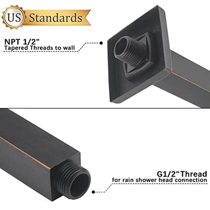Brass Shower Arm with Flange, ENGA Oil Rubbed Bronze 12 Inch Ceiling Mount Shower Head Extension - color: Oil Rubbed Bronze, style: 12 Inch