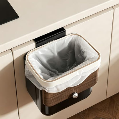 Large 3.2 Gallon Compost Bin, Under Sink Trash Can with Lid, Hanging Waste Cabinet for Office Kitchen Cupboard Bathroom Bedroom, Black - color: Black