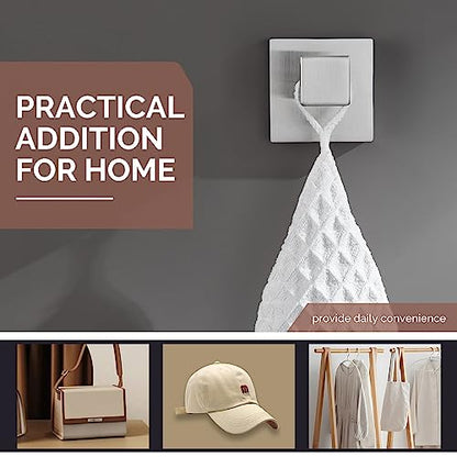 Angle Simple Bathroom Towel Hook Brushed Nickel, SUS304 Stainless Steel Hand Towel Rack, Square Coat Robe Hook, Wall Mount | SUS304 Stainless Steel, Hand Towel Holder for Kitchen Hallway Closet RV, Keep Neat and Organized, Screw Wall Mount - color: Brushe