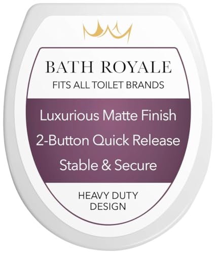 Bath Royale Slow Close Toilet Seat Round BR283-00 Heavy Duty & Scratch Resistant, Fits All Toilet Brands, MasterSuite Series - size: Round