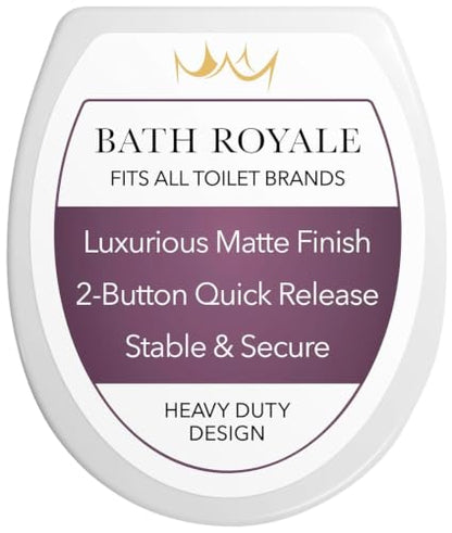 Bath Royale Slow Close Toilet Seat Round BR283-00 Heavy Duty & Scratch Resistant, Fits All Toilet Brands, MasterSuite Series - size: Round