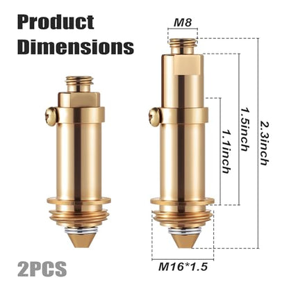 2PCS Basin Sink Clicker Pop Up Tub Drain Stopper, Brass Spring Plug | Universal Click Clack Replacement Bolt, Durable Push Bathroom Accessories for Most Basin Drains