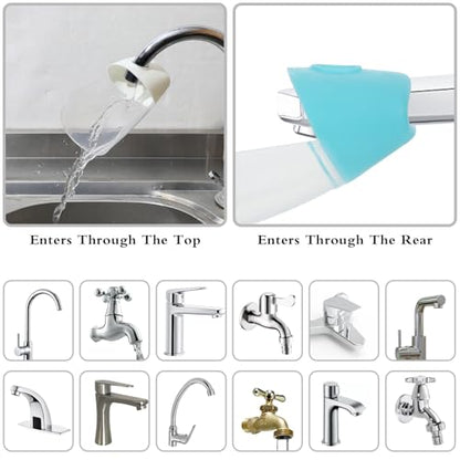 Gjinxi Bathtub Extender 2 Pack Silicone Faucet Extender for Kids Kitchen Sink Bathtub Spout Baby Bathroom Faucet Extenders for Kids Hand Washing Faucets Extenders Fit for Most Faucets