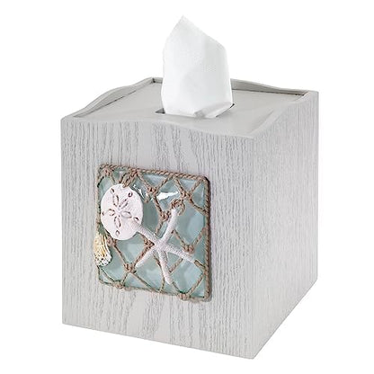 Avanti Linens - Tissue Box Cover, Coastal Home Decor, Seaglass - size: Tissue Box Cover