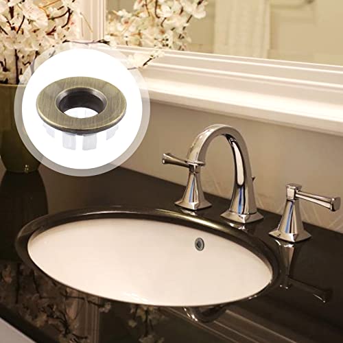 3 Pack Sink Overflow Ring, Antique Bronze Copper Basin Drain Cover | Fits 22-25mm Overflow Hole, Tool-Free Flex Buckle Install, Anti-Aging Rust Proof, for Ceramic Bathroom Kitchen Sink - color: Antique Bronze -- 3 Pack, style: Copper