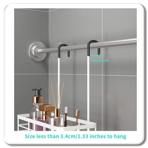 HapiRm Hanging Shower Caddy Organizer - No Drilling Shower Organizer with Inclined Shelf, Rustproof & Waterproof 304 Stainless Steel Bathroom Caddy - White - color: White-Inclined Shelf