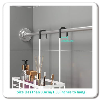 HapiRm Hanging Shower Caddy Organizer - No Drilling Shower Organizer with Inclined Shelf, Rustproof & Waterproof 304 Stainless Steel Bathroom Caddy - White - color: White-Inclined Shelf