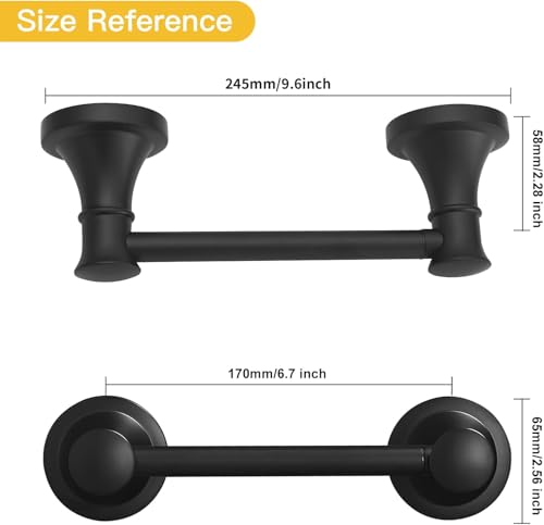 Bathroom Toilet Paper Holder Wall Mount Tissue Holder Matte Black | Rustproof Toilet Tissue Roll Holder, Flexible Double Post Pivoting Handle, Bathroom Accessories SUS304 Stainless Steel - color: Matte Black