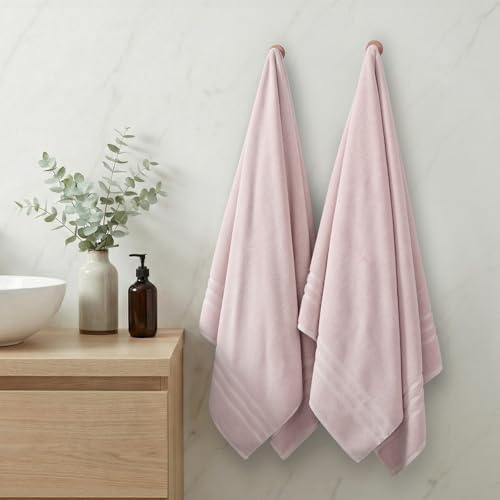 REDKISS Pink Extra Large Bath Sheets Towels - 700 GSM Cotton Bath Sheet, 35 x 70 Inches Jumbo Bathroom Towel Super Soft, Highly Absorbent, Hotel Quality, for Bathroom, Gym, 2 Piece - color: Pink