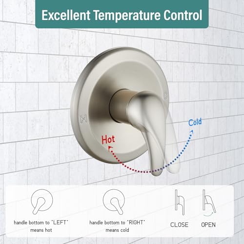 Magnetic Shower Faucet Set Dual 2 in 1 Shower System with Handheld Shower Spray 3-way Water Diverter Shower Trim Kit Rainfall Bathroom High Pressure 5 Setting without Tub Faucet Brushed Nickel - color: Brushed Nickel
