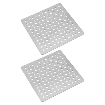 Square Drain Cover Grates,3.35" x 3.35" 304 Stainless Steel Drainage Grate Cover Replacement Floor Drain Strainer for Shower, Bathroom Floor, Balcony, and Outdoor Garden Drains -2pcs - size: 3.35" x 3.35"