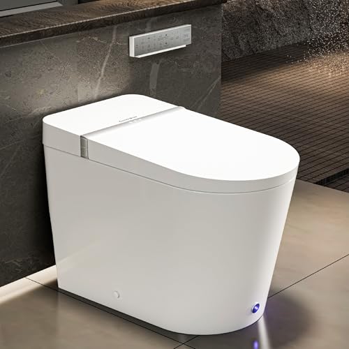 Smart Toilet with bidet built in, Auto Open Close(CD-K010) | Bidet Toilet with Wider Heated Seat, Warm Water, Foot Sensor Auto Flush, Japanese Toilet for Bathroom with Remote Control - color: CD-K010