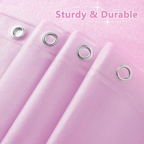 Seenus Dreamy Pink Glitter PEVA Shower Curtain Extra Long 78 Length, Waterproof Plastic Sparkle Shower Curtain Liner with 3 Large Magnets, 72x78 Inch Shimmery Rose Pink Bathroom Shower Curtain - color: Glitter Pink, size: 72"W x 78"L (Pack of 1)