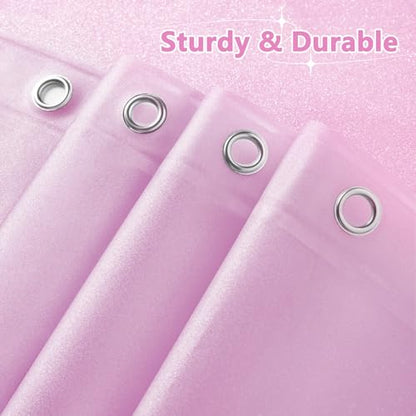 Seenus Dreamy Pink Glitter PEVA Shower Curtain Extra Long 78 Length, Waterproof Plastic Sparkle Shower Curtain Liner with 3 Large Magnets, 72x78 Inch Shimmery Rose Pink Bathroom Shower Curtain - color: Glitter Pink, size: 72"W x 78"L (Pack of 1)