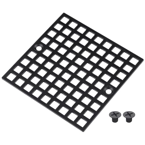4 Inch Black Square Shower Drain Cover, Stainless Steel Replacement for Drain Filter, Suitable for Bathrooms, Kitchen, 1 Pack