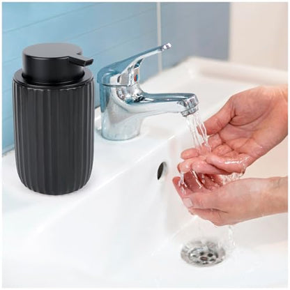Segbeauty Foaming Soap Dispenser Black, 10.8oz Ceramic Foam Hand Soap Dispenser for Bathroom, 320ml Empty Refillable Liquid Containers for Kitchen, Lotion Dispensers Bottle with Foaming Pump - color: Black, style: Foaming