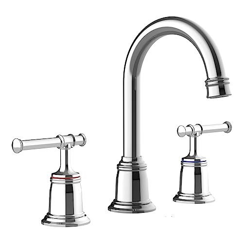 Classical 8 inch Bathroom Faucet, Bathroom faucets for Sink 3 Holes, Widespread Brushed Nickel Bathroom Faucet with Pop Up Drain and cUPC Lead-Free Hose (Chrome 1 Packs) - color: Chrome, size: 8 Inch