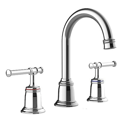 Classical 8 inch Bathroom Faucet, Bathroom faucets for Sink 3 Holes, Widespread Brushed Nickel Bathroom Faucet with Pop Up Drain and cUPC Lead-Free Hose (Chrome 1 Packs) - color: Chrome, size: 8 Inch