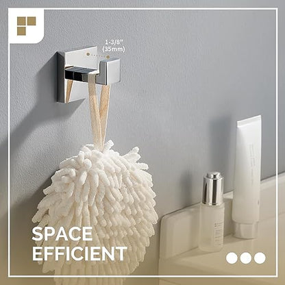 Angle Simple Bathroom Towel Hook, Bath Coat Robe Hanger, Polished Chrome | SUS304 Stainless Steel Robe Hook, Modern Hand Towel Holder for Kitchen Closet RV, Screw Wall Mount - color: Polished Chrome, size: 1 Pack