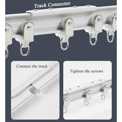 Flexible Bendable Curtain Track Curved Ceiling/wall Mount Curtain Track Easy to Install Room Divider DIY for Living Room Bedroom Room Shower(Silver,1.1m/3.6ft) - color: Silver, size: 1.1m/3.6ft