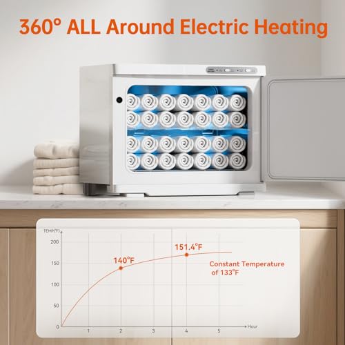 Hot Towel Warmer for Spa,2-in-1 Thermostatic Towel Heater,23L Large Capacity with Quick and All-Round Heating for Facial SPA,Beauty Salon,Esthetician and Bathroom White - color: White