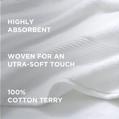 Ted Baker 4-Pack Cotton Washcloth Set Soft, Highly Absorbent 13x13, White - color: White, size: Washcloth Set - 4 Piece