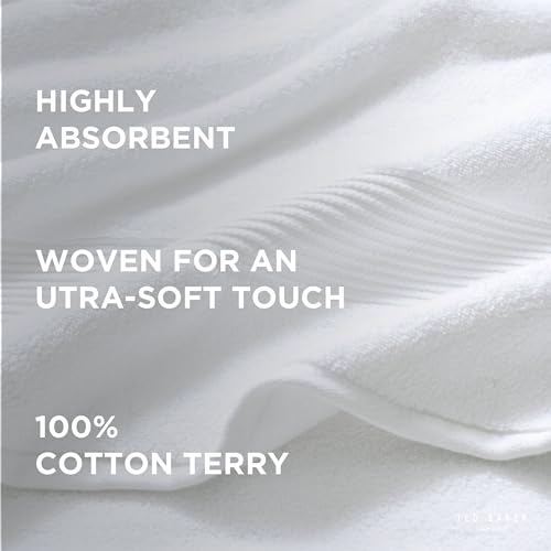 Ted Baker 8-Pc Towel Set, 2 Bath 2 Hand 4 Washcloths 100% Cotton White - color: White, size: 8 pc Towel Set - 2 Bath, 2 Hand, 4 Washcloths