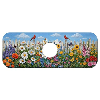 Faucet Fast Absorbent Pad - Garden Fence Cardinal Multi , Suitable For Kitchen, Bathroom, Island And Other Scenes - color: Garden Fence Cardinal Multi