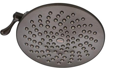 Moen S6320ORB Velocity Two-Function Rain Shower Shower Head with Immersion Technology for a High-Pressure Rinse, 8-Inch, Oil Rubbed Bronze - color: Oil Rubbed Bronze, style: Basic