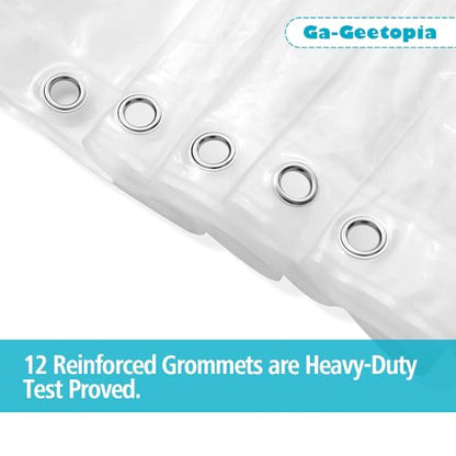 Ga-Geetopia Holographic Extra Long 3D EVA Shower Curtain Liner Water Cube, 72x80 Premium Light Weight Clear Plastic Bathroom Shower Curtain with Rustproof Metal Grommets - color: Holographic, size: 72"W x 80"L (Pack of 1)