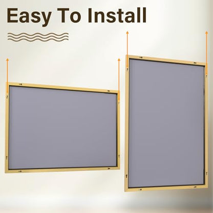 HARRITPURE 28"x20" Rectangle Bathroom Mirror, Gold Vanity Wall Mirror | Aluminum Alloy Frame Wall Mirror, Horizontal or Vertical Wall Mount for Entryway Bedroom Living Room - size: 28"L x 20"W