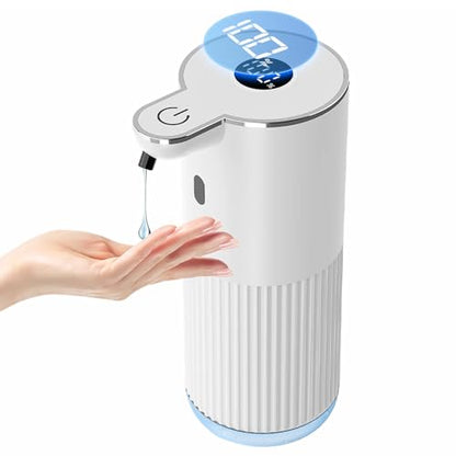 Automatic Liquid Soap Dispenser, Touchless Hands-Free, Crisp White - USB-C Rechargeable with LED Display (Battery Included), 7000 Uses, 6 Dispensing Settings, for Kitchen Bathroom, Mountable - size: Liquid