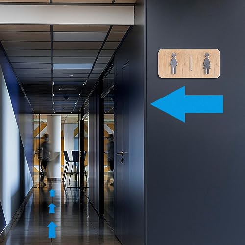 EVQ Arrow Floor Sticker Blue 10 x 5 Inch Self-Adhesive Vinyl Decal 20 PCS | Removable Waterproof Large Directional Arrow Floor Sign for Concrete Warehouse Office - color: Blue 10"×5"