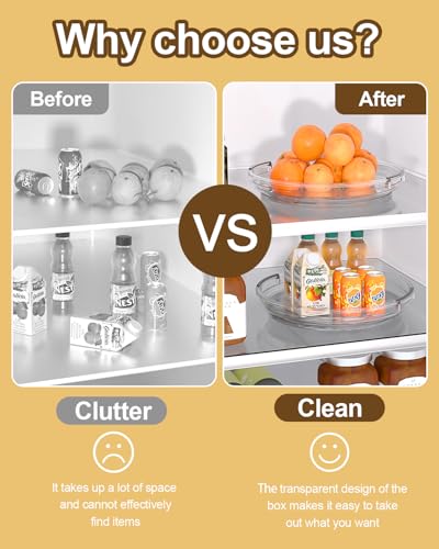 INCOSTAR 3 Pack Clear Lazy Susan Turntable 9'' & 11.8'' for Cabinet | Two-Tier Spinning Organizer, Space-Saving Pantry Storage Rack, Clear Durable Plastic, Makeup & Bathroom - size: 2-Tier & 2 Pack