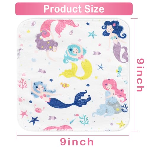 Baby Washcloths, 24Pack Baby Wash Cloths Extra Soft & Ultra Absorbent, Baby Towels and Washcloths Face Towels for Unisex Boys Girls Body, Washclothes Gentle on Sensitive Skin, 9x9 Mermaid - color: Mermaid