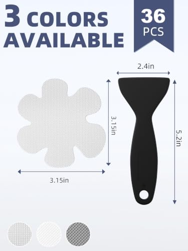 Secopad 36PCS Snowflake Non Slip Bathtub Stickers with Scraper, Clear | Original Large Anti-Slip Treads, Comfortable PEVA Material, Strong Adhesive, Easy to Use, For Bath Tubs, Showers & Stairs - color: Clear