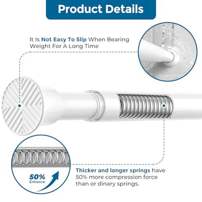 AIZESI Tension Rod 18-36 inch，4Pcs White Adjustable Tension Curtain Rod No Drilling Small Tension Rod Spring Tension Curtain Rod Expandable Curtain Rod - color: White, size: 18“-36“-4P