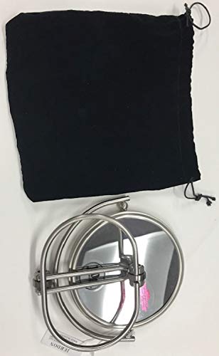 JERDON 5.5" Tabletop Makeup Mirror - 10X Magnification - Nickel - MC450N | Folding Compact for Travel, 1X Reverse Side, 10" Open Height - size: 1"L x 5.8"W