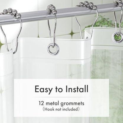 Frosted Shower Curtain Liner, 72x78 Plastic Shower Liner PEVA Medium Weight Inside Shower Curtain for Bathroom with Rustproof Grommets - color: Frosted, size: 72"W x 78"L (Pack of 1)