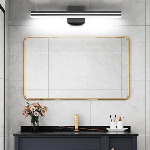 SineRise 24-Inch LED Modern Bathroom Vanity Light Bar, Matte Black Modern Acrylic Bathroom Wall Lighting Fixtures Over Mirror (Cool White 6000K) - color: Black-Cool White, size: 24-Inch