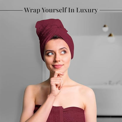 4 Piece Extra Large Bath Towels 30 x 60 Inches, Burgundy | 100% Cotton, Larger & Lighter Weight, Quicker to Dry, Super Soft and Absorbent, Perfect for Bathroom - color: Burgundy