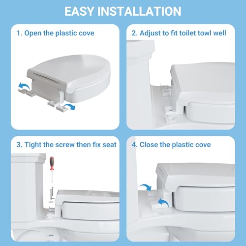 Raised Toilet Seat for Seniors, Elongated Elevated Toilet Seat with Soft Close Lid, Quick Release & Easy Installation, Easy to Clean - Ideal for Elderly, White - style: Raised Toilet Seat