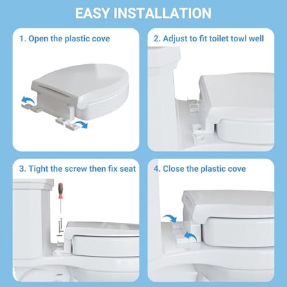 Raised Toilet Seat for Seniors, Elongated Elevated Toilet Seat with Soft Close Lid, Quick Release & Easy Installation, Easy to Clean - Ideal for Elderly, White - style: Raised Toilet Seat