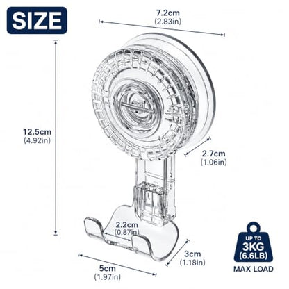HOME&I Suction Cup Razor Holder for Shower, 2 Pack, No-Drill Double Hooks - style: Twist Lock+Double Hook
