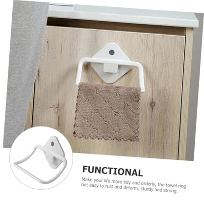 OSALADI Wall-Mounted Towel Ring White Punch-Free Adhesive Towel Holder for Bathroom Kitchen Self-Adhesive No-Drill Quick-Drying and Multi-Functional